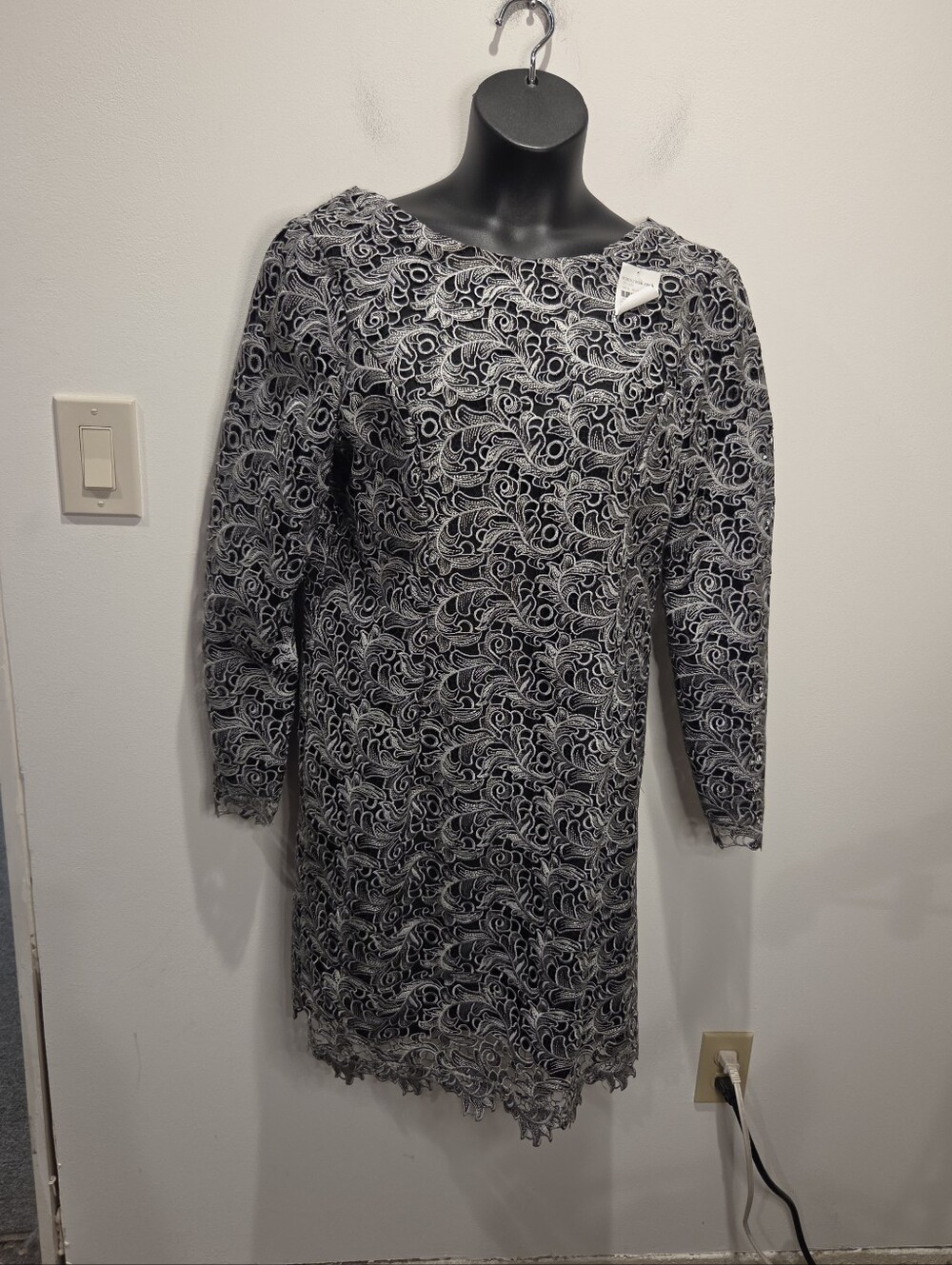 Dress The Population Size XXL Marina Gray/silver Cocktail Mini Dress